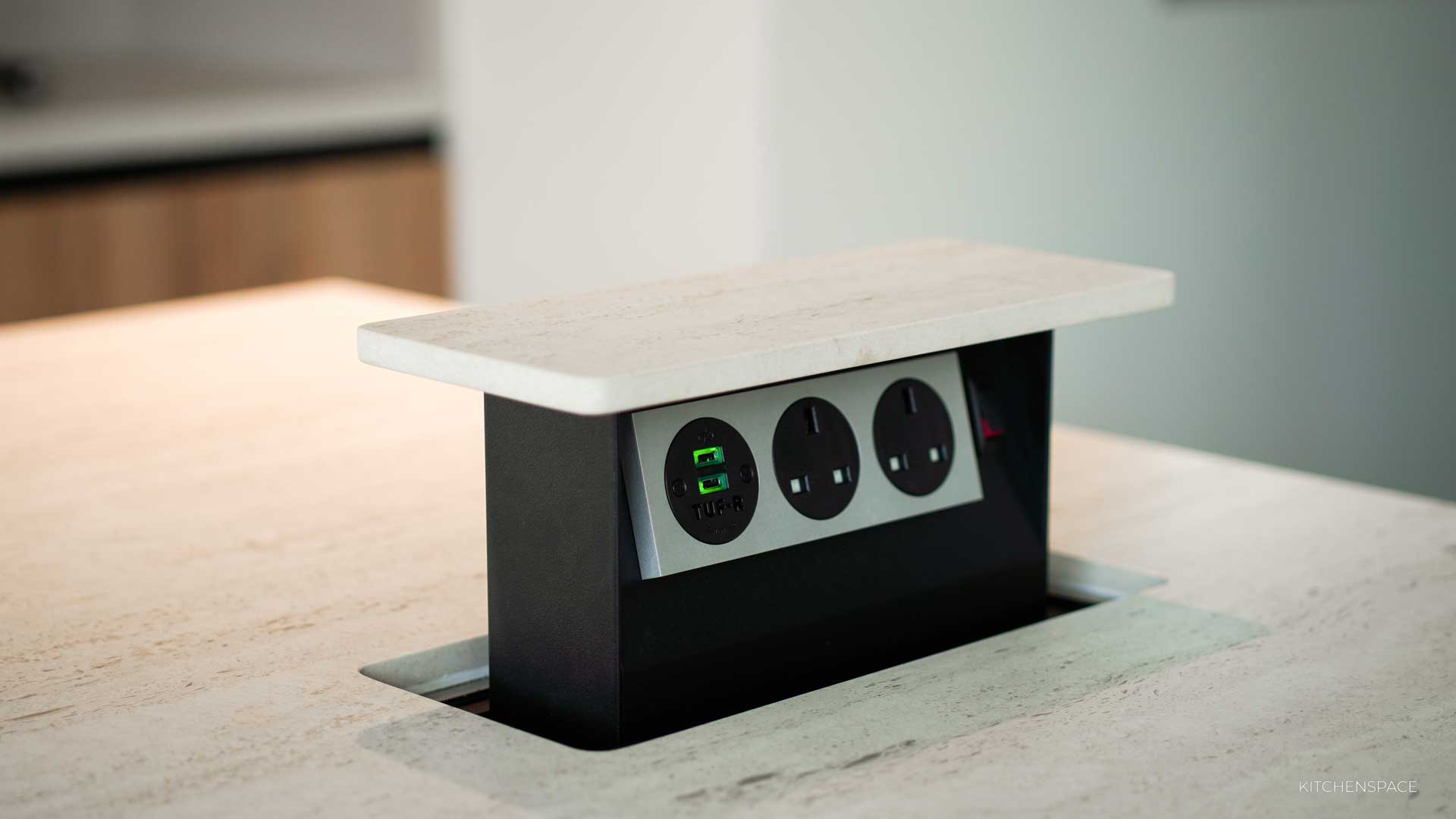 Modern Minimalist Fluted Island Kitchen